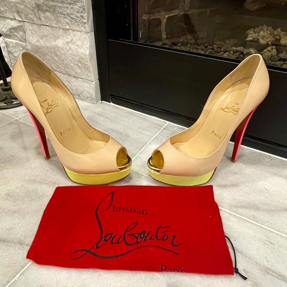 CHRISTIAN LOUBOUTIN Lady peep toe platform heels LIKE NEW